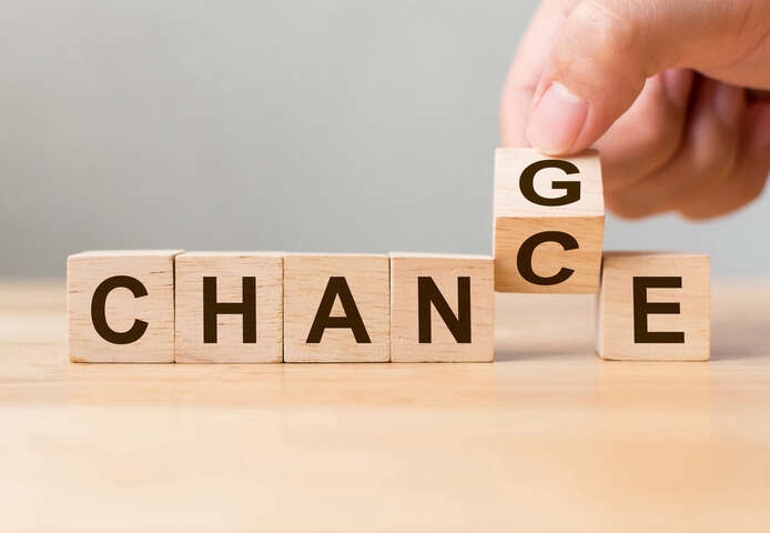 Hand flip wooden cube with word "change" to "chance", Personal development and career growth or change yourself concept (Hand flip wooden cube with word "change" to "chance", Personal development and career growth or change yourself concept, ASCII, 12