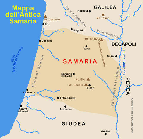 mappa dell antica samaria romana