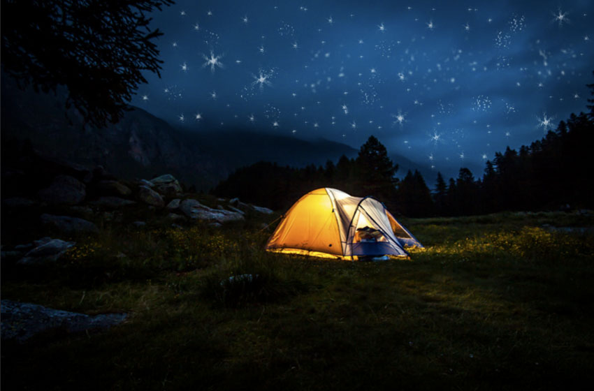 tenda sotto le stelle
